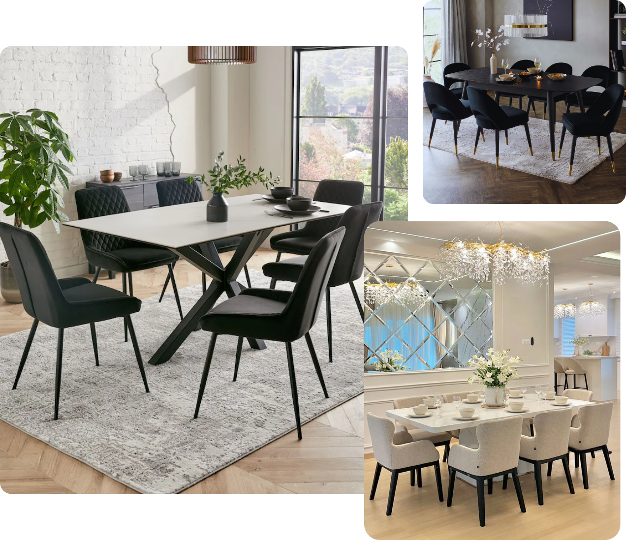 Modern walnut dining table Dubai