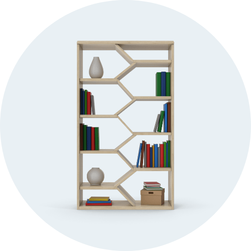 Custom Wooden Bookshelf Dubai