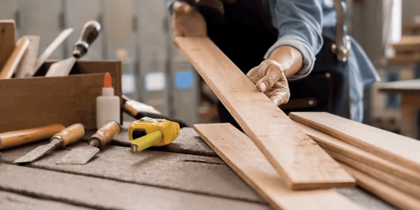 Modern CNC machine crafting wooden furniture