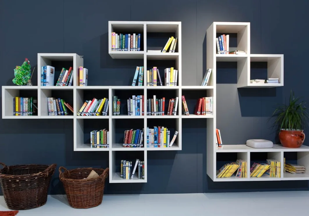 Classic wooden bookshelf with ample storage