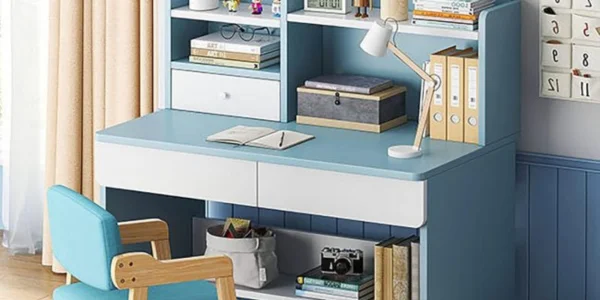 Classic Wooden Study Table with Storage in Dubai