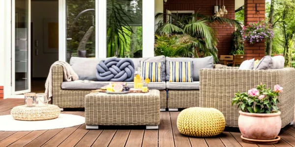 Modern Rattan Balcony Furniture with Stylish Outdoor Decor in Dubai