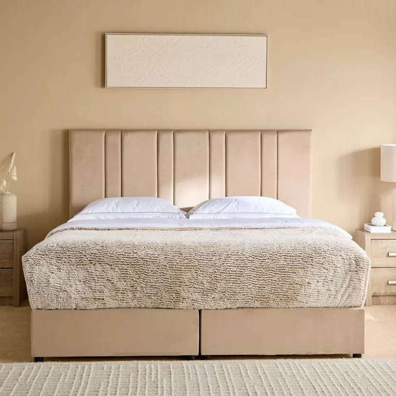 Angelic Linear Upholstered King Bed img 1