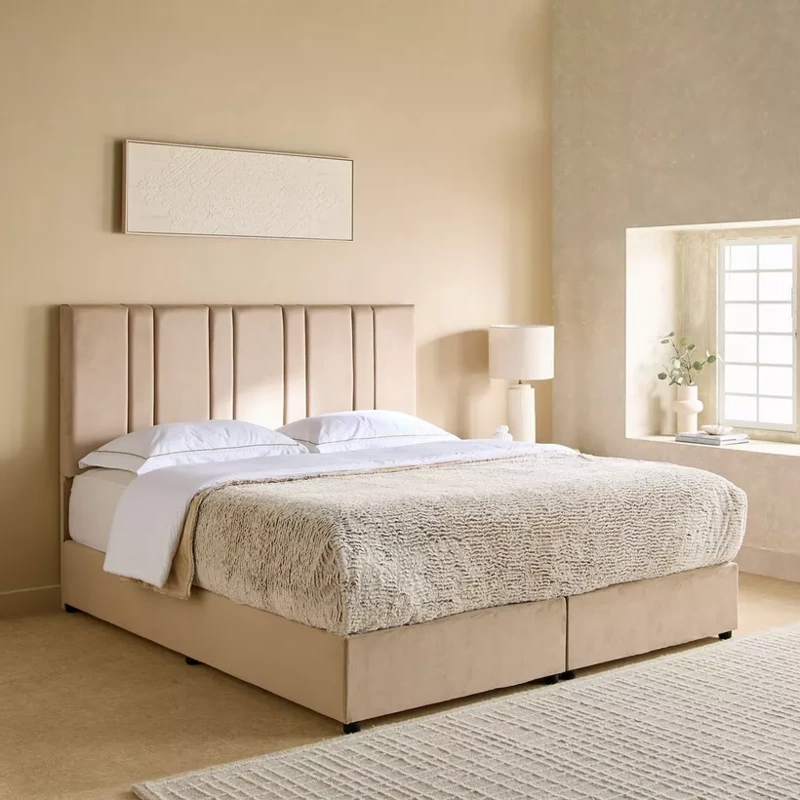 Angelic Linear Upholstered King Bed
