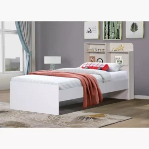 Vanilla Bed with Storage Headboard