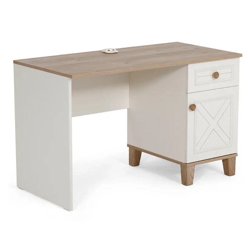 Atlas Study Table, Ivory & Oak img 1