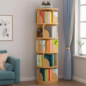 Bookshelf 360 Spinning Books Storage img 1