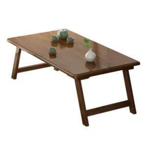 Foldable Collapsible Wood Rectangular Coffee Table img 2