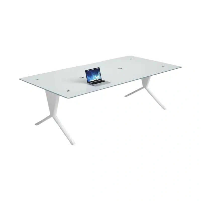 Glass Meeting Table White
