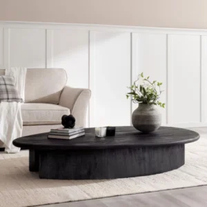 Leclerc Coffee Table Solid Wood - Black