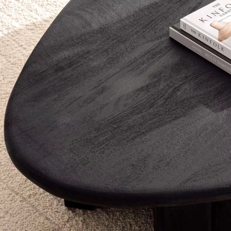 Leclerc Coffee Table Solid Wood - Black img 1