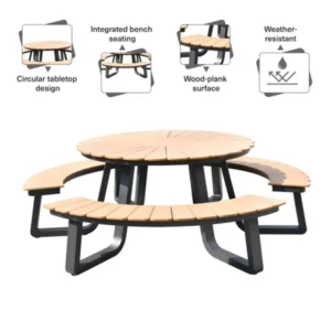 Lysandra Outdoor Dining Table Set Of Three - Black img 2