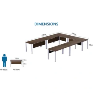 Mahmayi Figura 12 Seater U-Shaped Meeting Table img 2