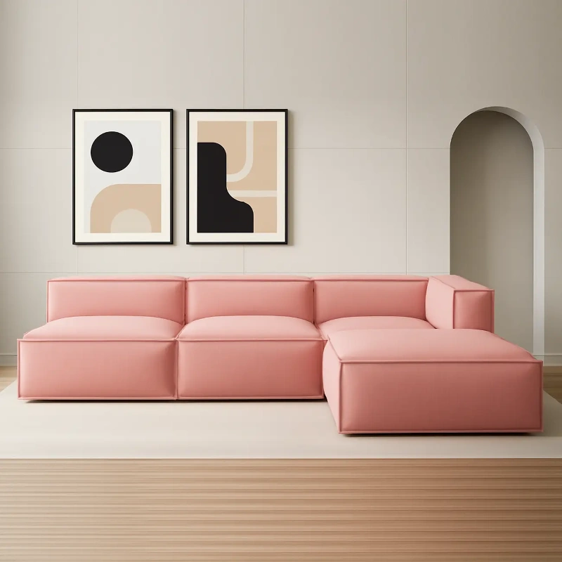 Minimalist L Shape Sofa Set img 2