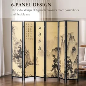 Mygift Bamboo Screen Freestanding Room Divider img 2