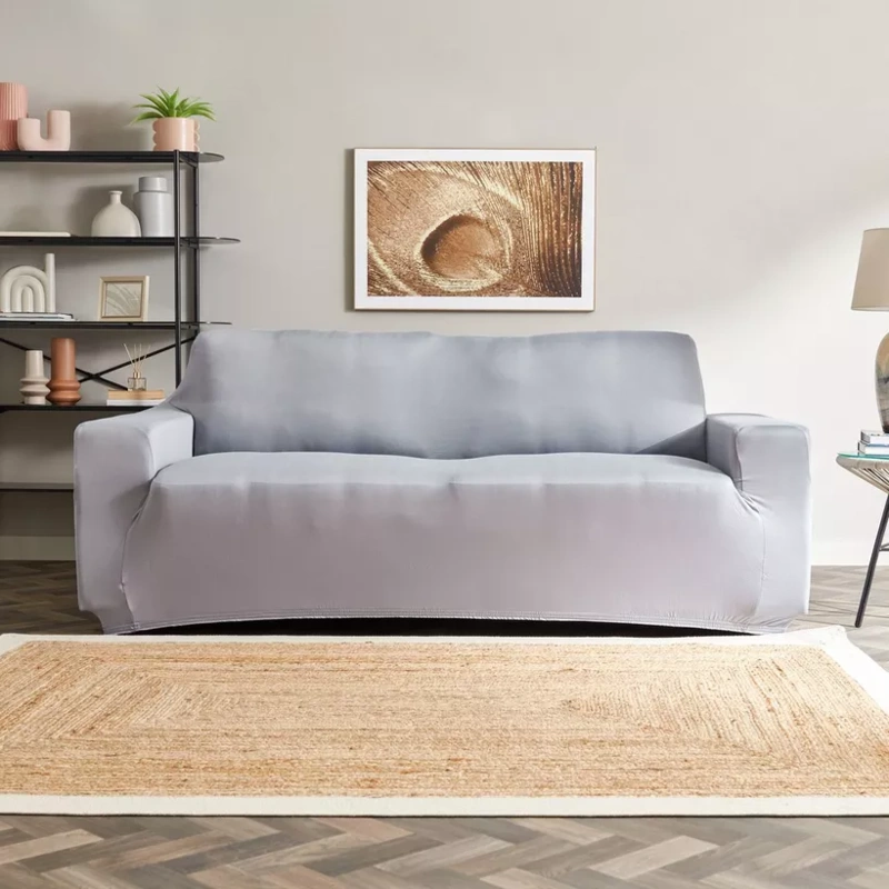 Squab Solid 3-Seater Sofa Cover img 1