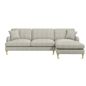 Teal Velvet L Shaped Sofa img 1