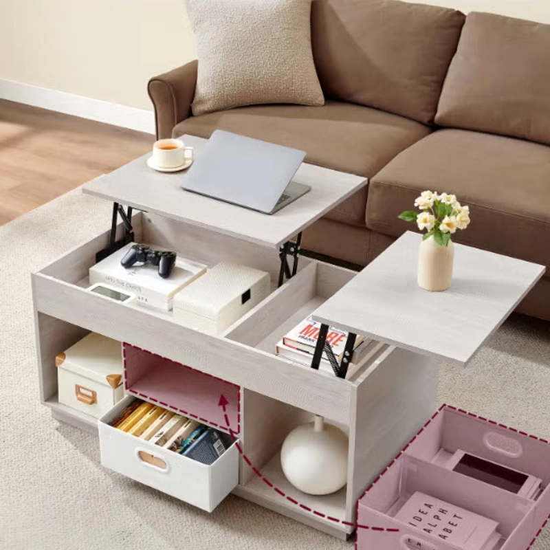 VASAGLE Lift Top Coffee Table with 2 Drawers img 1