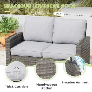 VICLLAX Versatile Wicker Patio Set 5 Seater img 2
