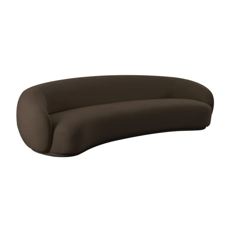 Velvet Curved Sofa img 2