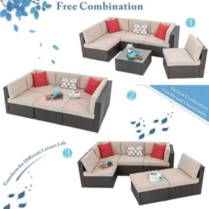 Vongrasig 6 Pieces Outdoor Patio Furniture Set img 2