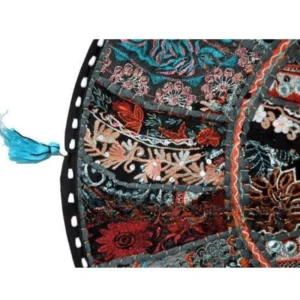 22_ XL Patchwork Round Pillow Floor Cushion img 2