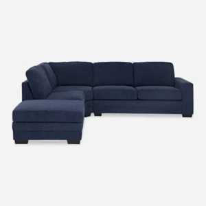 Dark Blue 4-Piece Fabric Sofa Set