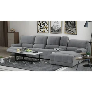 Elegant Fabric Recliner Sectional Sofa img 1