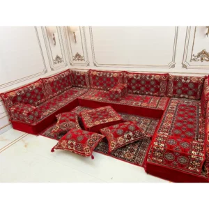 Ethnic Arabic Majlis Sofa Set U Shaped Floor Cushions