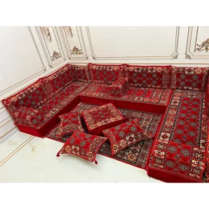 Ethnic Arabic Majlis Sofa Set U Shaped Floor Cushions img 1