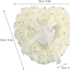 Haofy Wedding Ring Pillow, Romantic Heart-Shaped Wedding Ring img 1