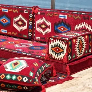 Maroon Moroccan Arabic Majlis Cushion img 1