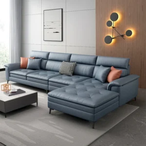Modern L-Shape Sectional with Pillows