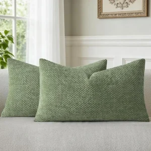 Moment Moss Green Chenille Cushion