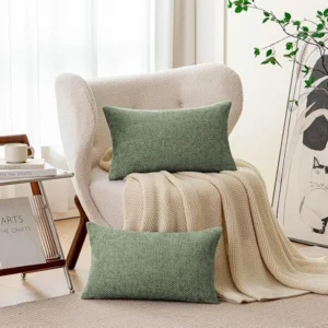 Moment Moss Green Chenille Cushion img 1