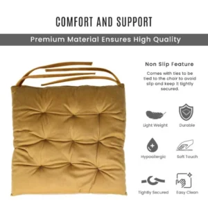 REST Pack of 4 Velvet Soft Chair Pad img 2