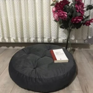 Round Anthracite Floor Cushion 70x70