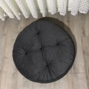 Round Anthracite Floor Cushion 70x70 img 1