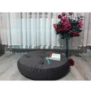 Round Anthracite Floor Cushion 70x70 img 2