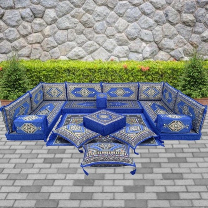 Royal Blue Large Bohemian Arabic Majlis Cushion