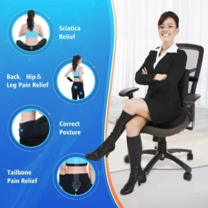 Seat Cushion, Lumbar Support Pillow With Adjustable Strap img 1